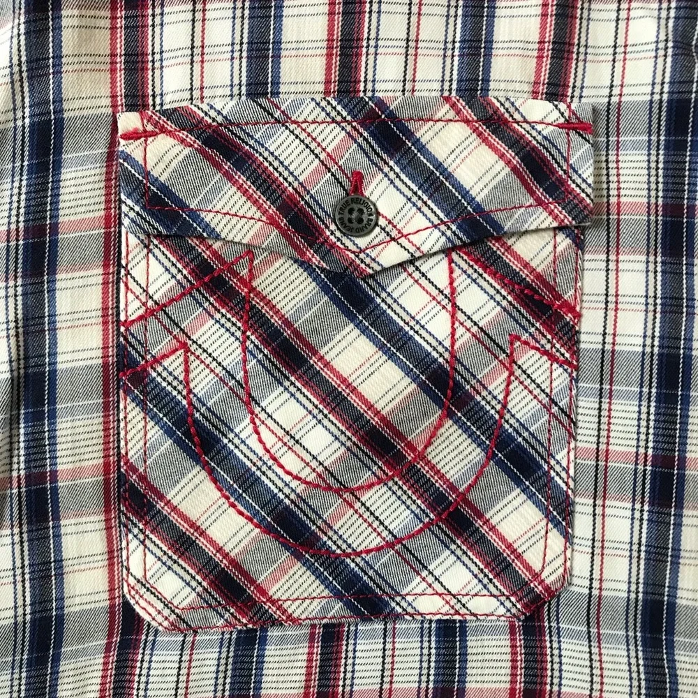 True Religion Men's Plaid Button-Down Shirt 3XL